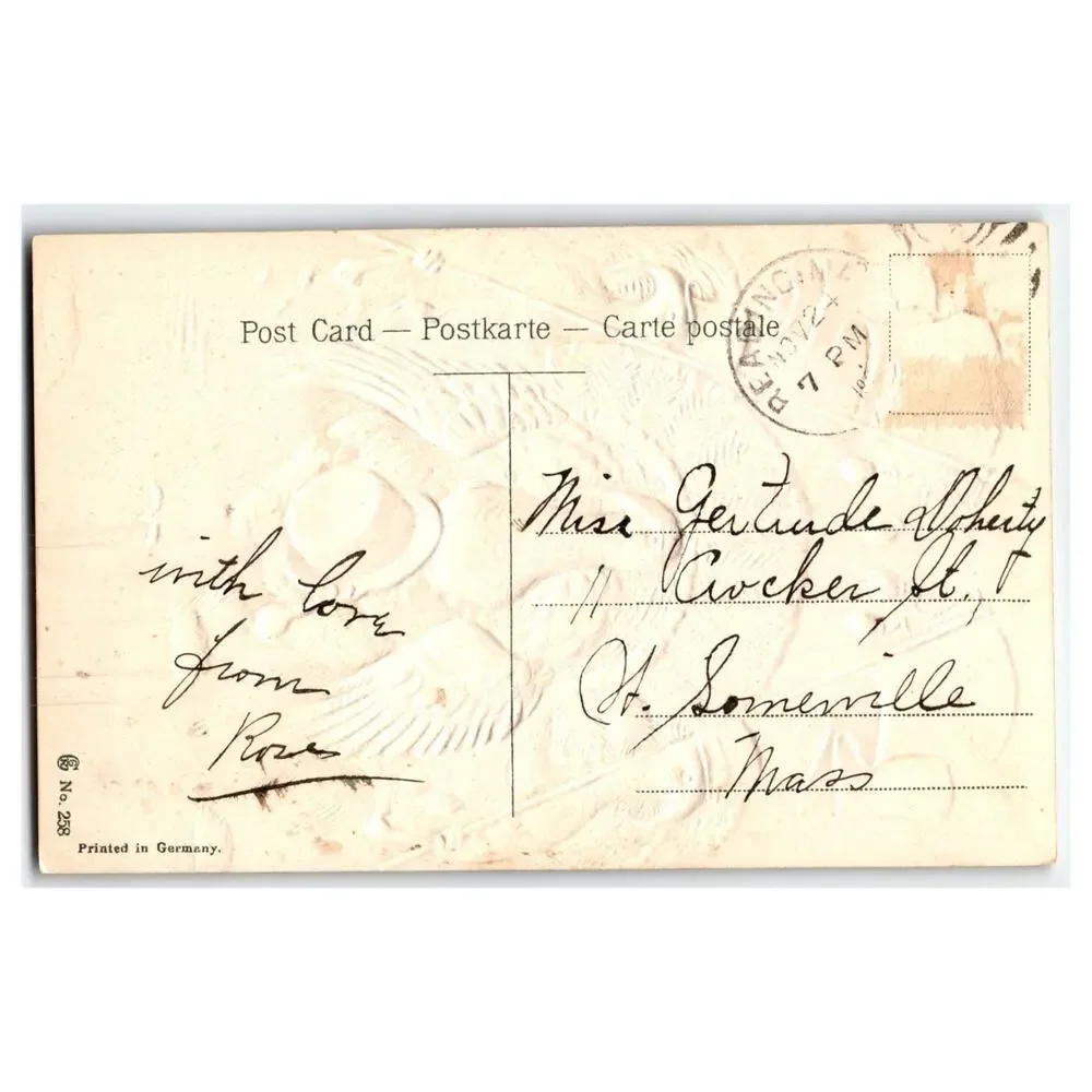 Patriotic Thanksgiving Turkeys Postcard Uncle Sam Hats American Flags 1910